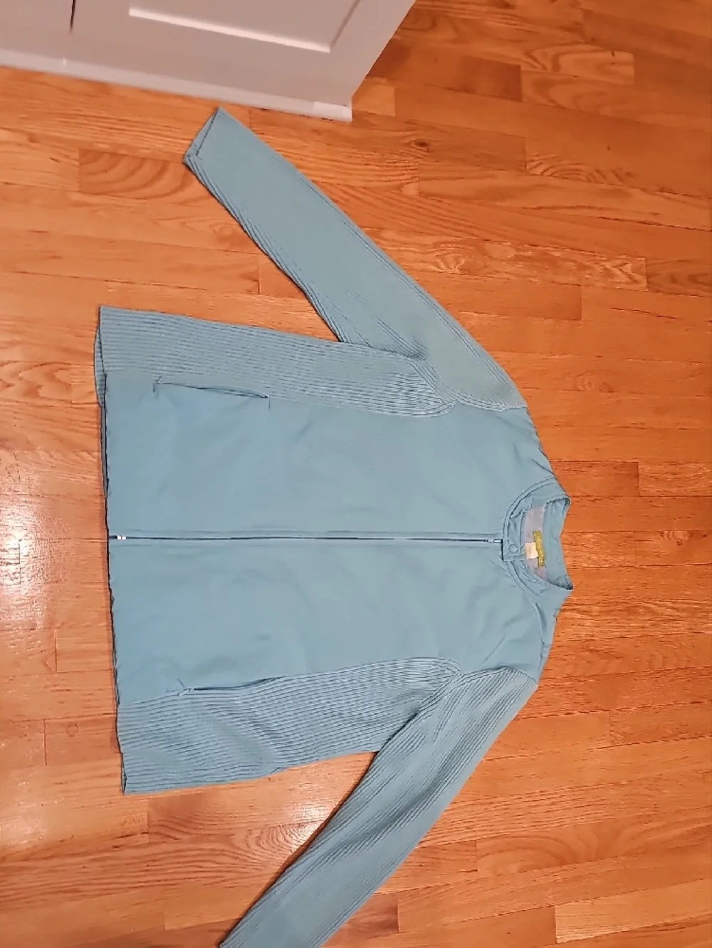 Sigrid Olsen Soft Light Blue /  Teal Green Zip-Front Jacket Size 1X - Picture 6 of 10
